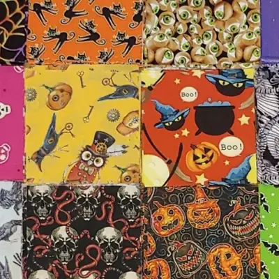 Halloween Fabric I SPY Squares Mature Charms 5 Inch Sq X 42 Pieces LOT No Dups • $16.95