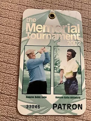 2002 Memorial Tournament Muirfield Village Golf Club Badge Jim Furyk Wins • $5