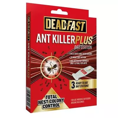 Pest Control Ant Killer Plus 3 X 4g Bait Stations Kill Ants & Colony • £10.49