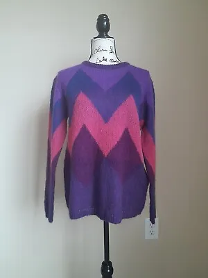 Gemelli Sweater Mohair Blend Made In Italy Zig Zag Pullover Women's S • $19.99