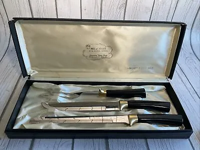 Vintage Sheffield Hull Of Meriden Stainless Steel Cutlery Set 3 Pcs 24kt Gold • $16.99