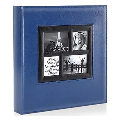 £29.53 • Buy Photo Album 1000 Pockets 6x4 Photos, Extra Large Size Leather Cover Slip, Blue