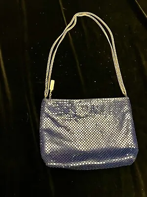 Vintage Whiting And Davis Blue Mesh Purse With Chain Handle • $30