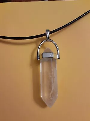 Clear Quartz Point Necklace Crystal Gemstone Natural Stone Chakra Healing • $9.50