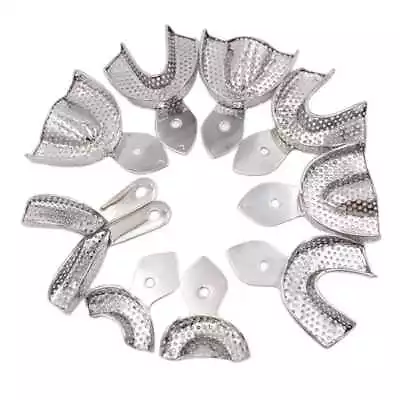 Dental Autoclavable Metal Impression Trays Stainless Steel Upper + Lower Choose • $28.15