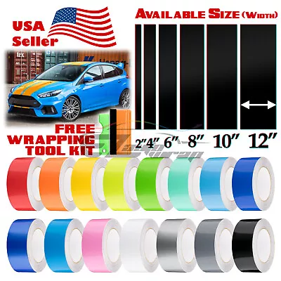 Gloss Color Racing Stripes Vinyl Wrap For Ford Focus Stripe Sticker 10FT / 20FT • $11.79