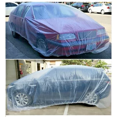 2pcs LARGE Clear Plastic Universal Car Cover 24' X 16' Waterproof All Cars Cover • $29.95