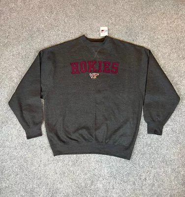 Virgina Tech Hokies Sweatshirt Mens Extra Large Gray Pullover VT Crew Neck New • $24.95