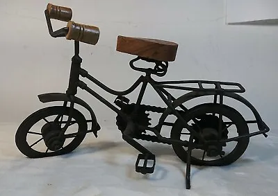 Mechanical Miniature Bicycle Figure Wood And Iron • $31.45