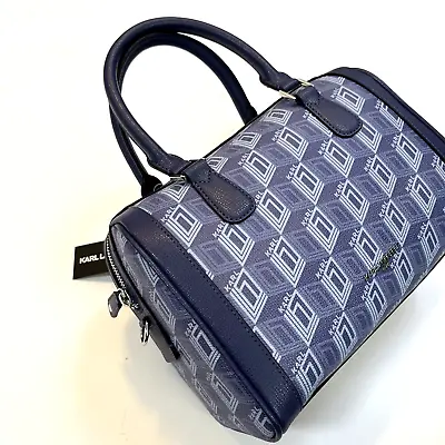 NWT $250 Original Karl Lagerfeld Paris Monogram Satchel Handbag Indigo Blue • $119.95