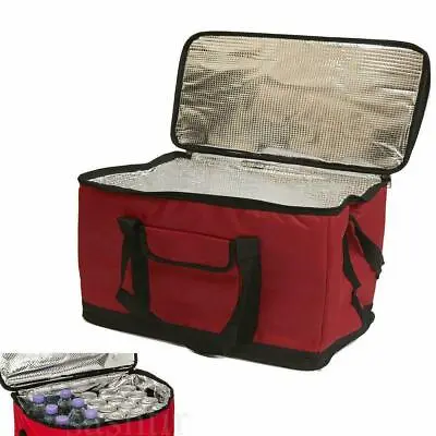 Cool Bag X Large 30 Litre 60 Can Insulated Cooler Collapsible Picnic Camping Red • £11.95