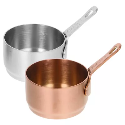 2PCS Household Cooking Pot Small Steamer Liquid Butter Pan With Lid Baby Sauce • $11.96