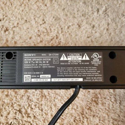 $25 • Buy Sony SA-CT290 2.1Ch Soundbar W/ BT & SA-WCT290 Subwoofer (no Remote)