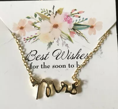 Mrs. Pendant Necklace 18  W 2” Ext For Women Yellow Gold Plated • $19.95