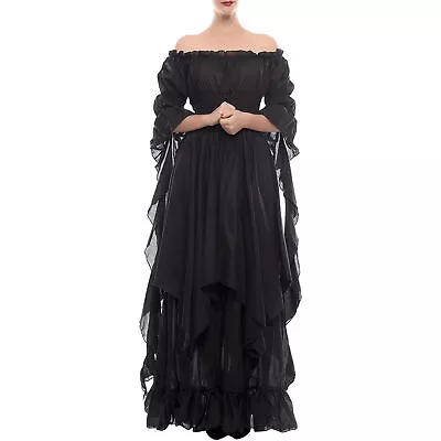 Medieval Renaissance Style Role Playing Dress Vintage Women Loose Party Clothing • £18.04