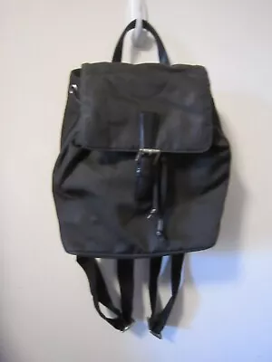 Coach Small Black Twill Nylon Leather Drawstring Vintage Backpack #7441 • $19.99