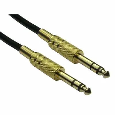 6.35mm 1/4  Jack To 1/4  Jack PA Speaker Cable / Guitar Amp Head / Cab Lead GOLD • £7.92