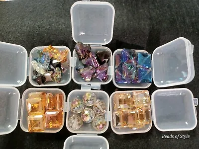 Faceted Crystal Glass Beads Loose Bead Lot Jewelry Making Czech + Storage • $14.88