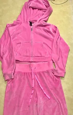 Victoria Secret Pink Velour Hoodie + Jogger Tracksuit Set Women’s Small  • $85