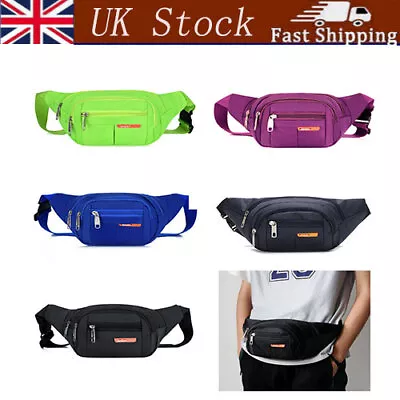 Unisex Large Waterproof Waist Bum Bags Fanny Pack Belt Pouch Wallet Travel Bag • £7.65