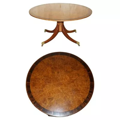 Large 152.5cm Wide Burr Walnut Macassar Ebony Regency Round Dining Table Seats 8 • $4911.23