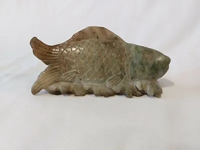 Jadeite Jade Carp Fish Ornament - Antique Chinese Hand Carved Decorative 5.5  • £160
