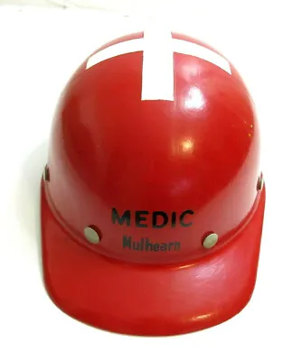 Vintage 1950's Mulhearn Medic Red Miners Hat With White Cross On Top Fibre Metal • $27.99