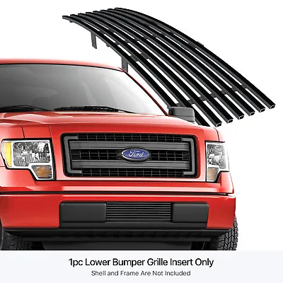 Fits 2009-2014 Ford F-150 Lower Bumper Stainless Black Billet Grille Insert • $33.99