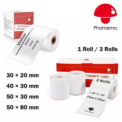 White Square Sticker Label Self-Adhesive Tag Paper For Phomemo M110/M200 Printer • £6.50