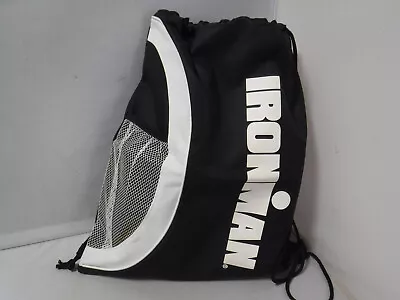 GA7 GUC Ironman Drawstring Cinch Gray Black Backpack Sack Bag Gym Mesh Pocket • $19.99