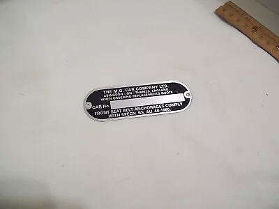 MG CAR ABINGDON ON THAMES Car Number Badge Plate Info Data Id Metal Tag • $19.99