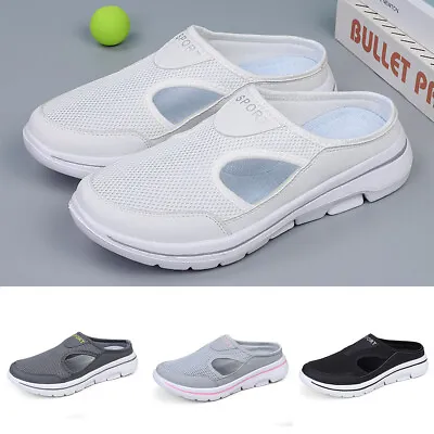£16.99 • Buy Womens Mens Slip On Trainers Loafer Sneakers Casual Backless Flats Comfort Shoes