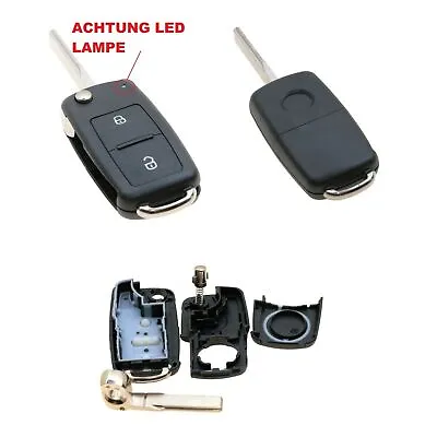 2x Buttons Wireless Folding Key Housing Remote Control For VW With LED Lamp A316 • $23.68