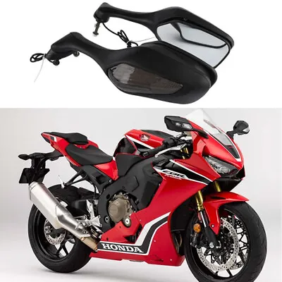 For Honda CBR1000RR CBR1000 RR 2008-2012 LED Turn Signal Rearview Mirrors Black • $49.49