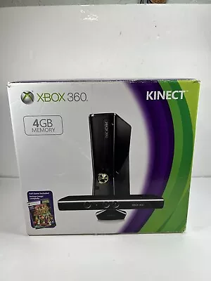 Microsoft Xbox 360 S Slim 4GB Kinect Bundle With Box 2 Controllers & 8 Games EUC • $125