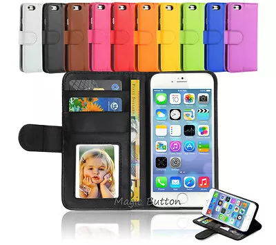 $6.95 • Buy Premium Flip Wallet Case PU Leather Card Slot Cover For IPhone 8 Plus 6s 7 Plus