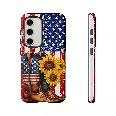 Cowgirl Boots Patriotic Flag Phone Case For IPhone 15 Samsung S24 Pixel 8 • $25.99