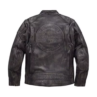 Harley Davidson Men Dauntless Convertible 2 In 1 Genuine Cow Leather Jacket • $240