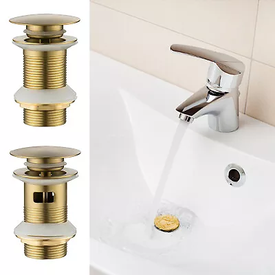 £13.49 • Buy Bathroom Basin Waste Sink Pop Up Push Button Drain Slot Plug Waste Stainless UK