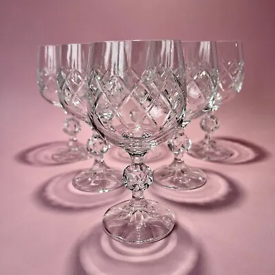 6 Bohemia Crystal Glasses. Bristol Pattern. 1980’s. 200ml Czech. • $65