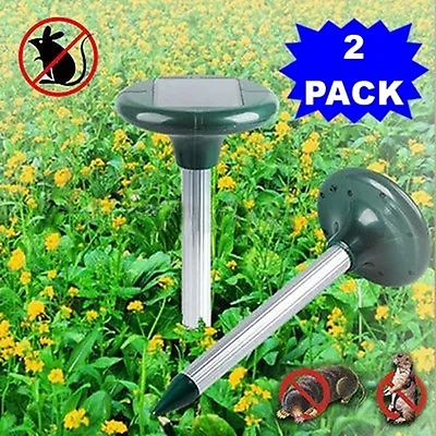 2 Yard Solar Power Ultrasonic Sonic Mouse Mole Pest Rodent Repeller Repellent • $14.99