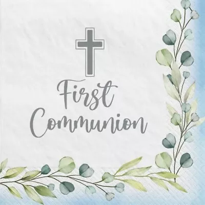 My First Communion Boy Beverage Napkins Paper 40 Per Pack 5  X 5  Religious • £5.10