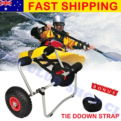 $56.50 • Buy KAYAK TROLLEY Canoe Aluminium Collapsible Wheel Cart Boat Carrier Foldable 100KG