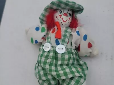 Vtg  Mini 5  Clown Doll Porcelain Handpainted Head. Poka Dots.  • $22.99