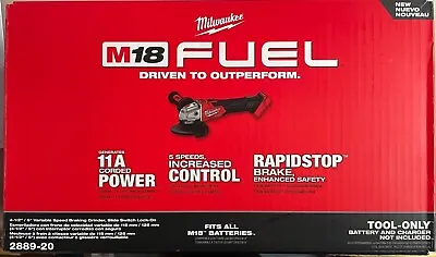 Milwaukee 2889-20 M18 18 Volt Fuel 4 1/2-5  Variable Speed Grinder  NEW In Box • $169