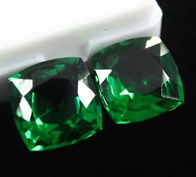 20 Ct Natural Tsavorite Garnet Green CERTIFIED Square Cut Loose Gemstone Pair • $32.77