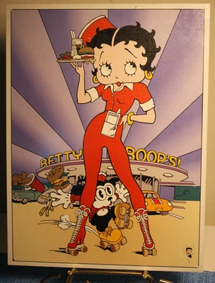 £15.24 • Buy Vintage Betty Boop Metal Sign, Restaurant Waitress On Roller Skates 16 X 12 Inch