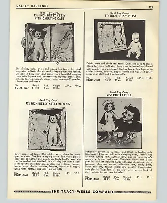 1955 PAPER AD Ideal Toy Co Betsy Wetsy Miss Curity Nurse Harriet Hubbard Ayer • $12.99