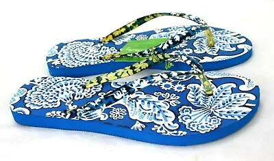 Vera Bradley “BLUE LAGOON” Flip Flops Sz Small 5/6 NWT • $10