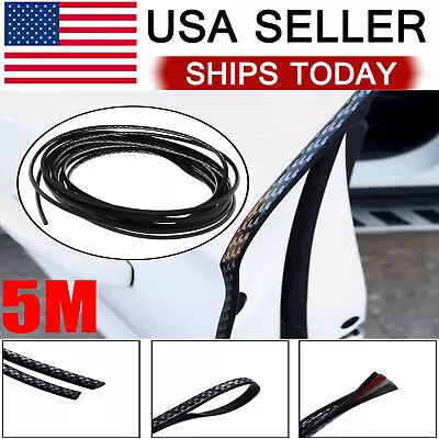 5M Carbon Fiber Car Door Moulding Scratch Protector Strip Edge Guard Trim Rubber • $8.75